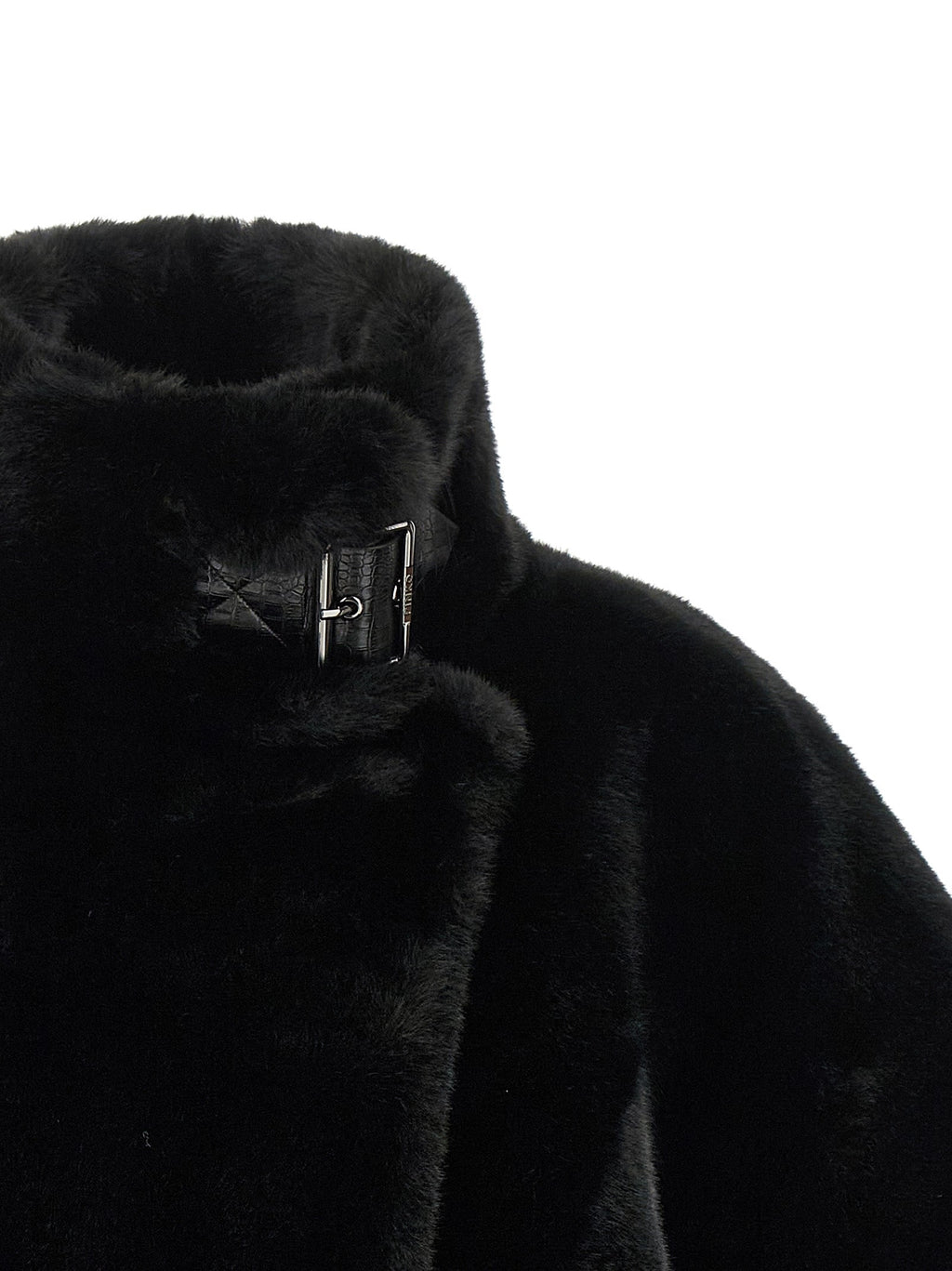 PINKO Black Polyester Coat PINKO