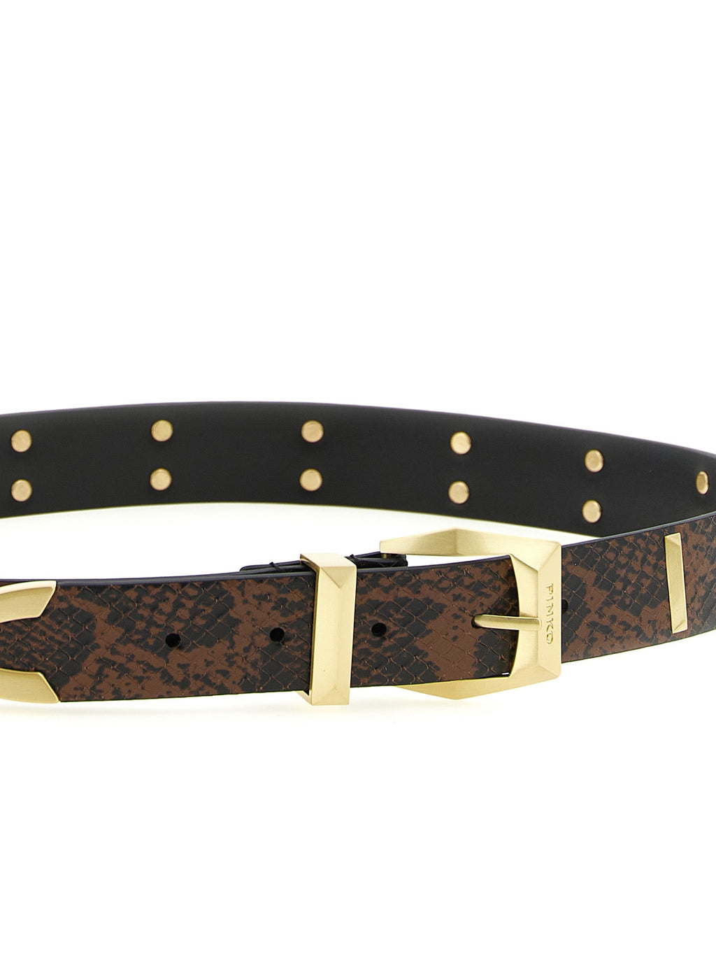 PINKO Gray Calfskin Regular Belt PINKO