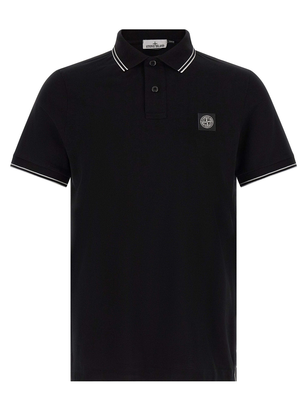 Stone Island Black Cotton Polo Shirt Stone Island