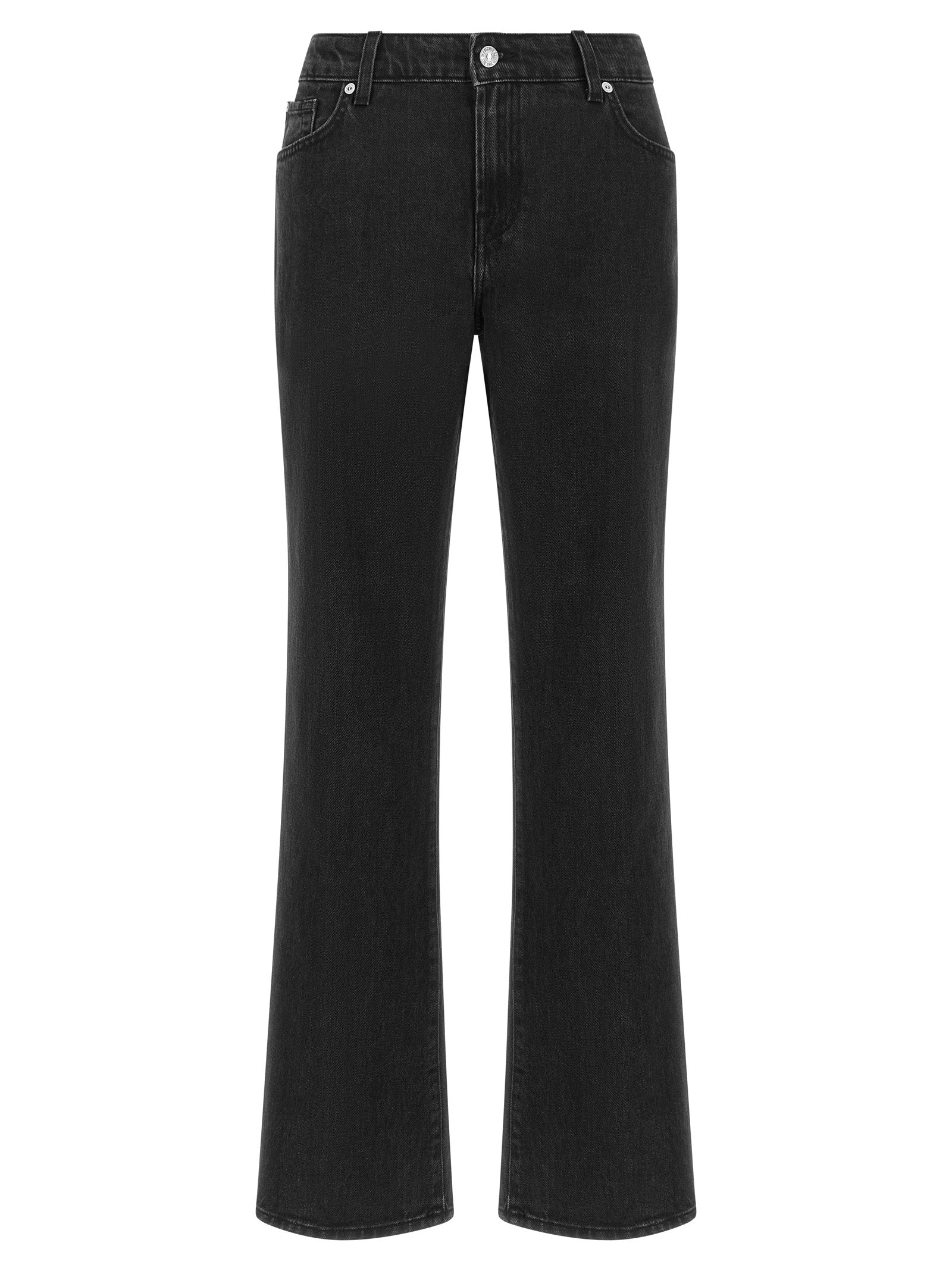 7 For All Mankind Black Cotton Flared Jeans 7 For All Mankind