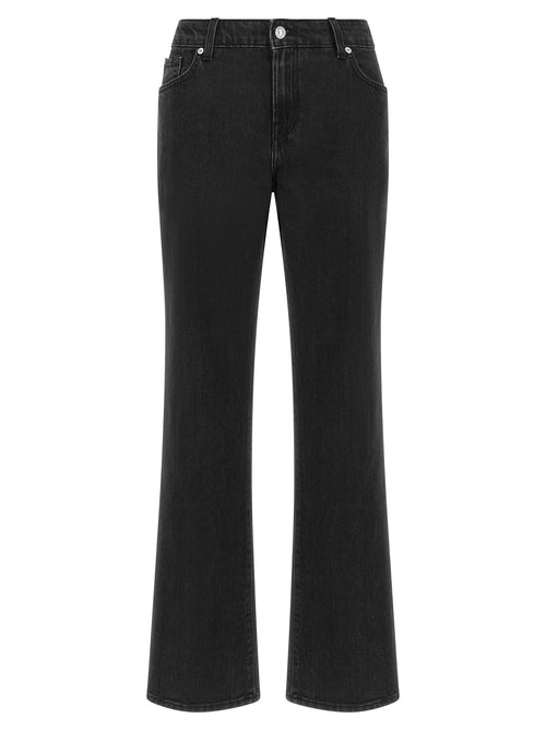 7 For All Mankind Black Cotton Flared Jeans 7 For All Mankind