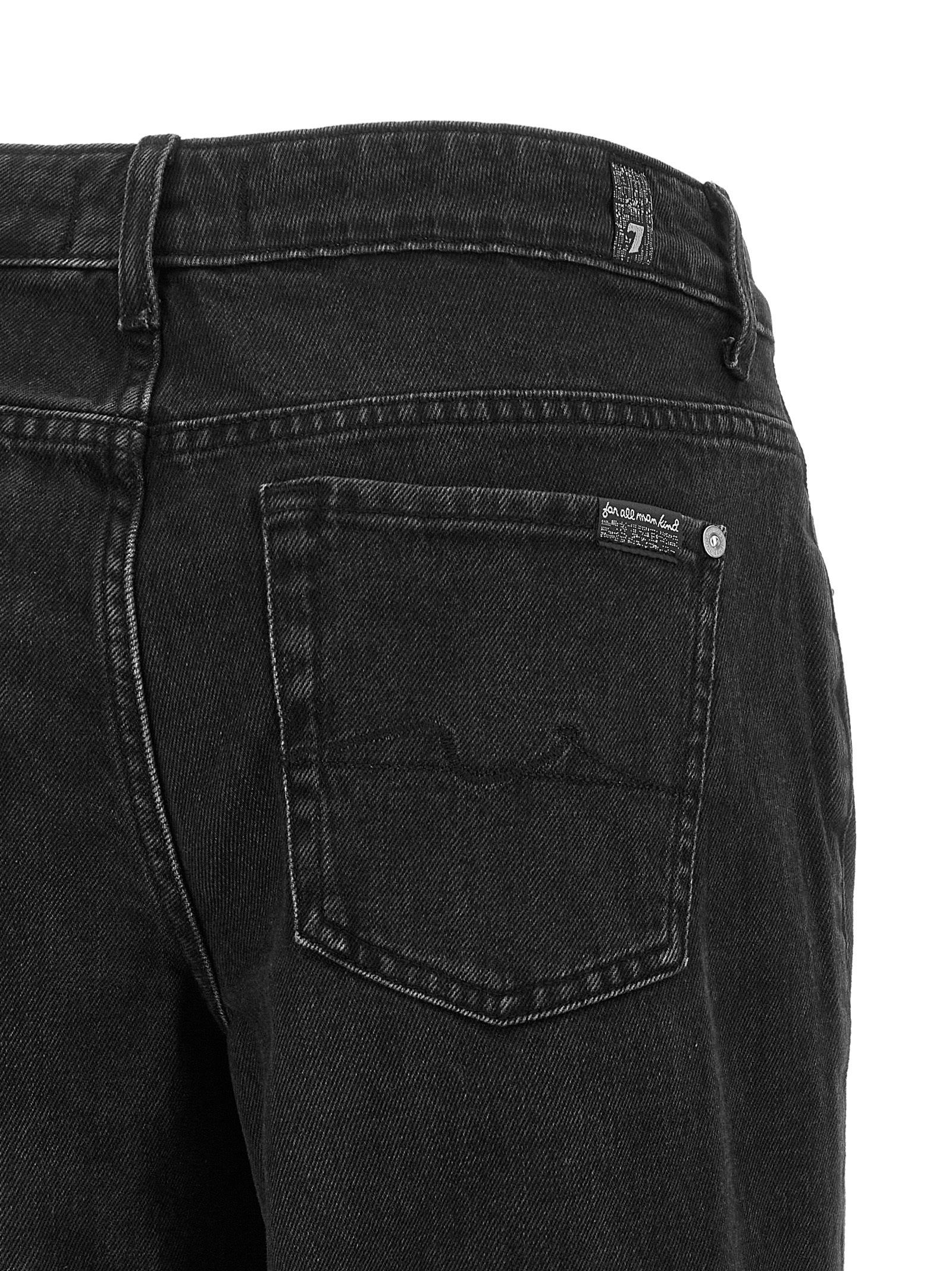 7 For All Mankind Black Cotton Flared Jeans 7 For All Mankind