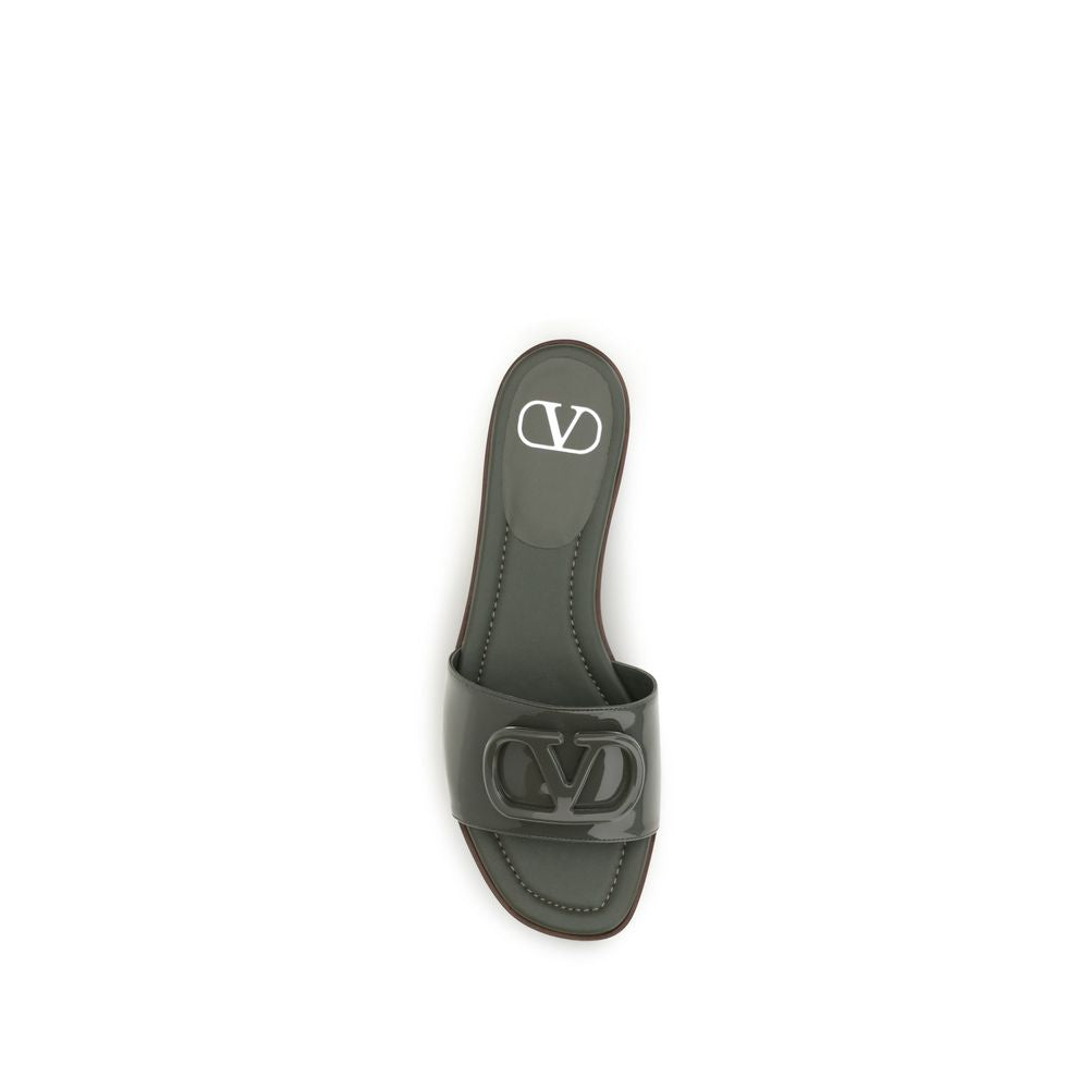 Valentino Garavani Bicolor Calf Leather Bos Taurus Flat Sandals