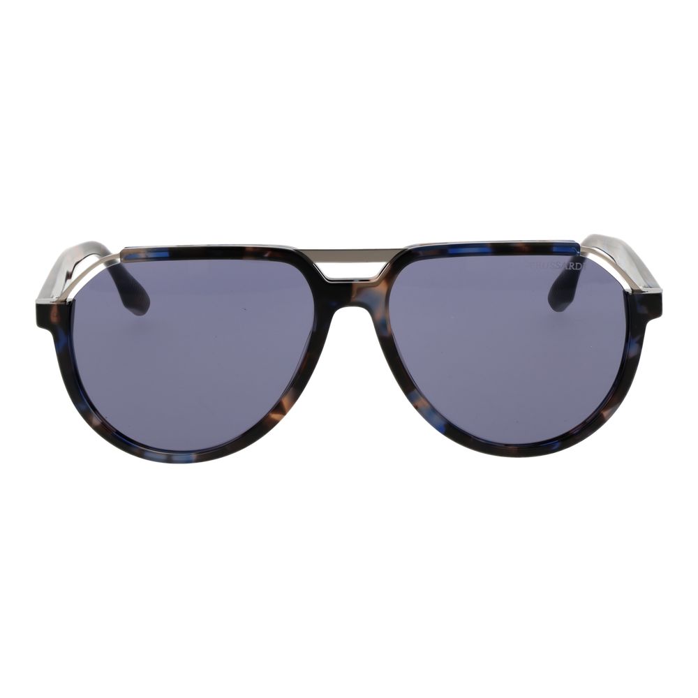 Trussardi Brown Acetate & Stainless Steel Sunglasses