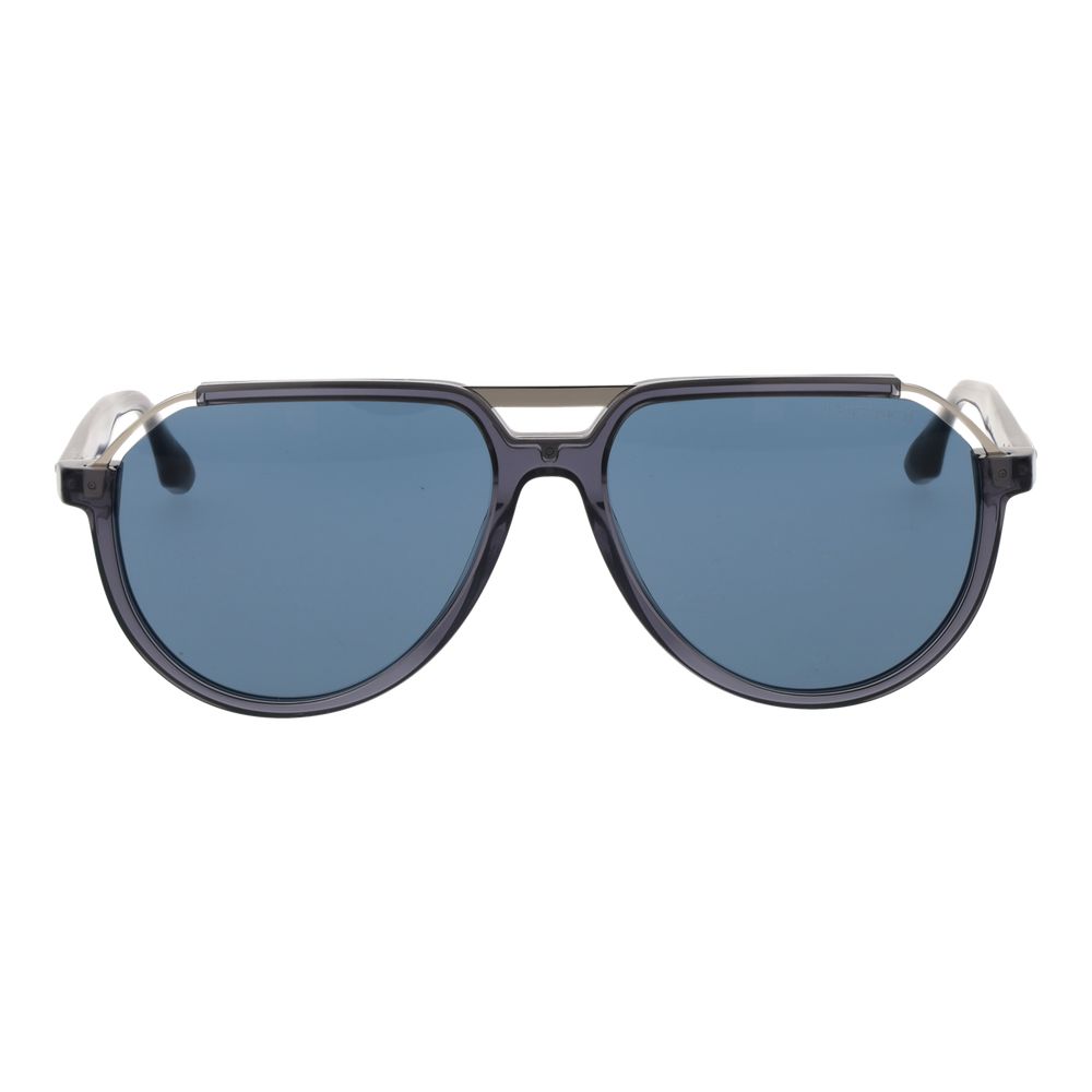 Trussardi Gray Acetate & Stainless Steel Sunglasses