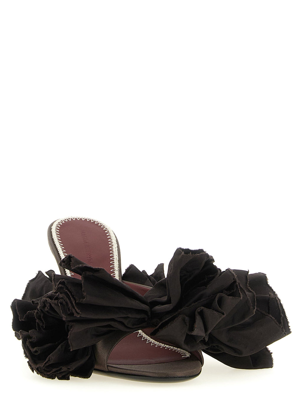 Magda Butrym Brown Viscose Stiletto Heel Sandals