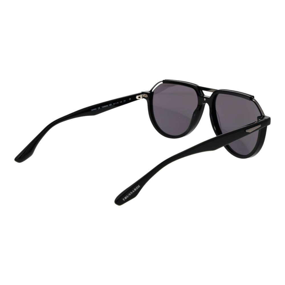 Trussardi Black Acetate & Stainless Steel Sunglasses