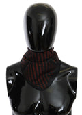 Costume National Black Orange 100% Silk Branded Scarf