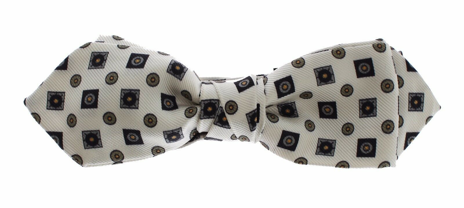 Dolce & Gabbana White Silk Bowtie Leather Men Belt Gift Box