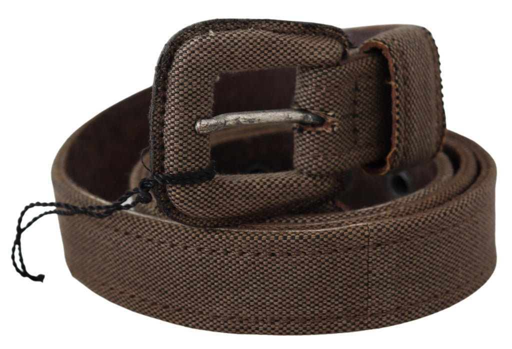 Costume National Brown Leather Logo Buckle Waist Belt