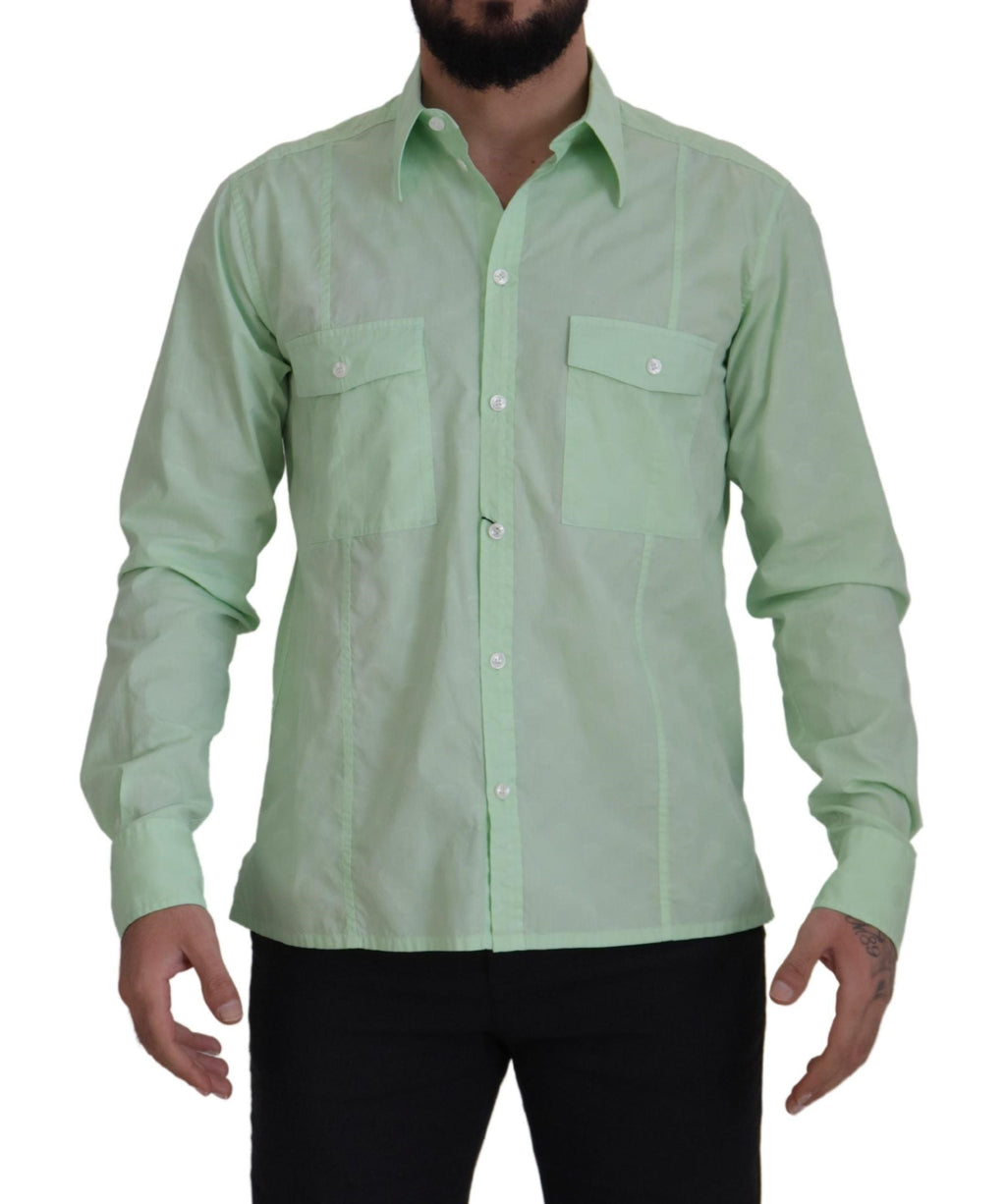 Dolce & Gabbana Mint Green Long Sleeves Button Down Shirt