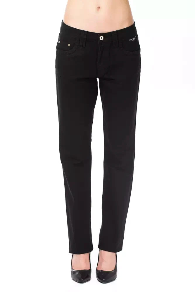 Ungaro Fever Black Cotton Women's Pants