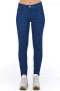 Frankie Morello Blue Cotton Women Skinny Jean