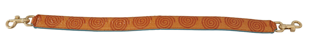 Dolce & Gabbana Orange Leather Swirl Print Bag Shoulder Strap