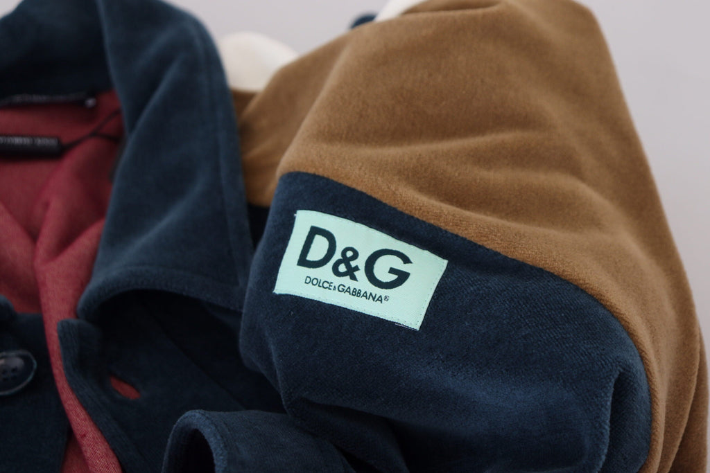Dolce & Gabbana Multicolor Cotton Collared Pullover Sweater