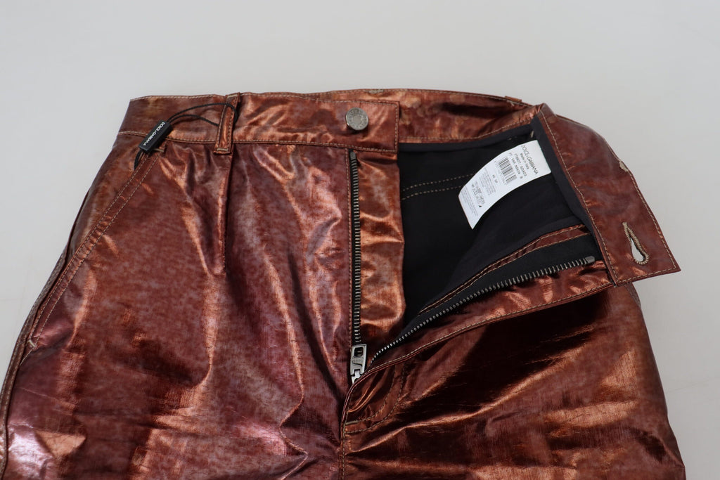 Dolce & Gabbana Metallic Bronze High Waist Skinny Jeans