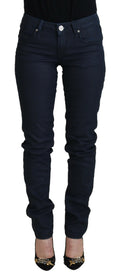 Acht Blue Cotton Skinny Low Waist Women Casual Denim Jeans