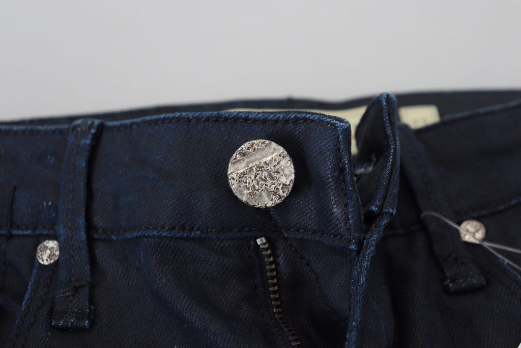Acht Blue Cotton Skinny Low Waist Women Casual Denim Jeans