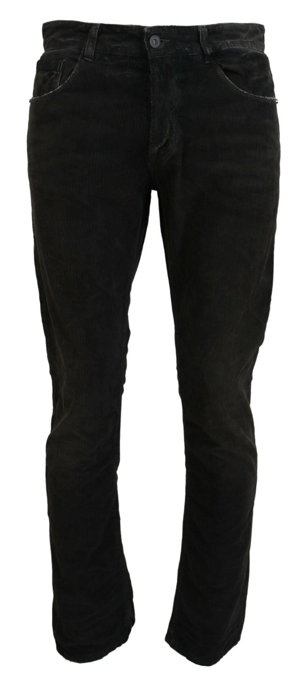 Costume National Gray Cotton Corduroy Men Casual Jeans