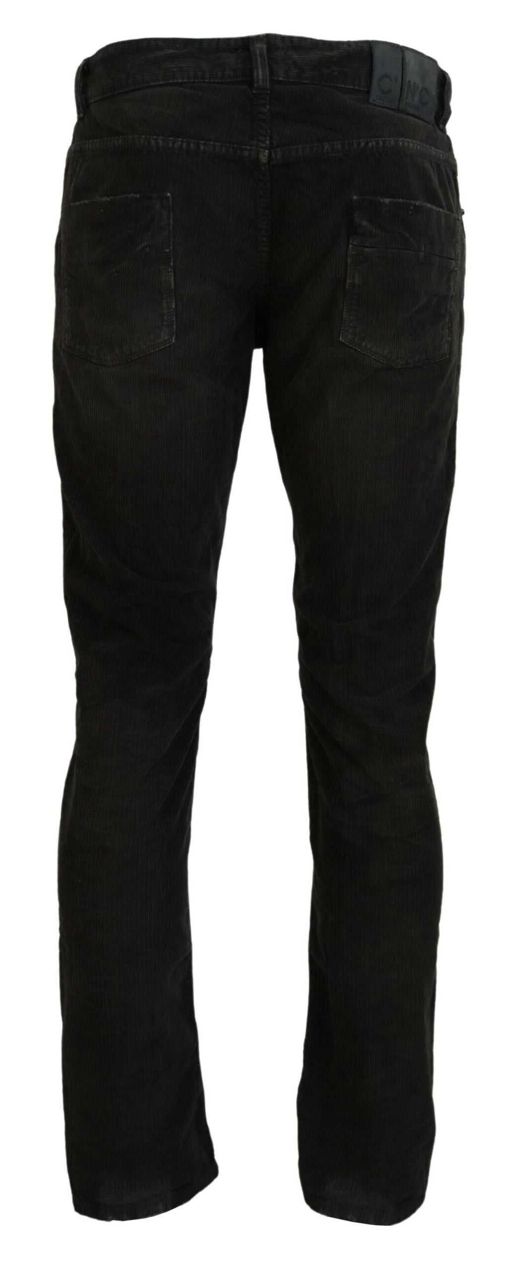 Costume National Gray Cotton Corduroy Men Casual Jeans