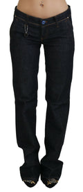 Costume National Blue Low Waist Straight Denim Pants Jeans