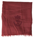 Dolce & Gabbana Maroon Cashmere Knit Wrap Shawl Fringe Scarf