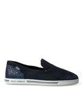 Dolce & Gabbana Blue Suede Caiman Loafers Saint Tropez Shoes