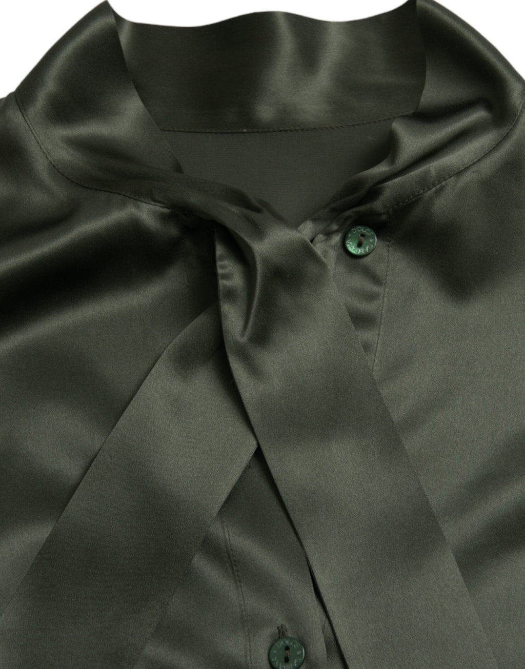 Dolce & Gabbana Gray Long Sleeves Ascot Collar Blouse Top