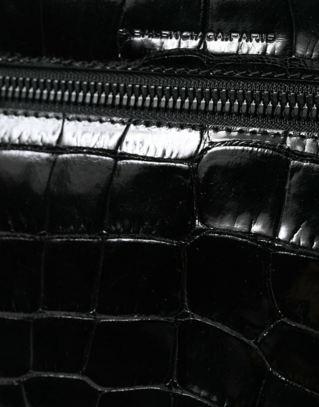 Balenciaga Black Exotic Leather Shoulder Crossbody Camera Bag
