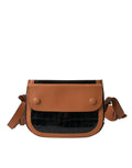 Balenciaga Black Brown Exotic Skin Leather Shoulder Camera Purse Bag