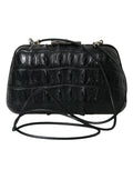 Balenciaga Black Exotic Skin Leather Shoulder Crossbody Box Clutch Bag
