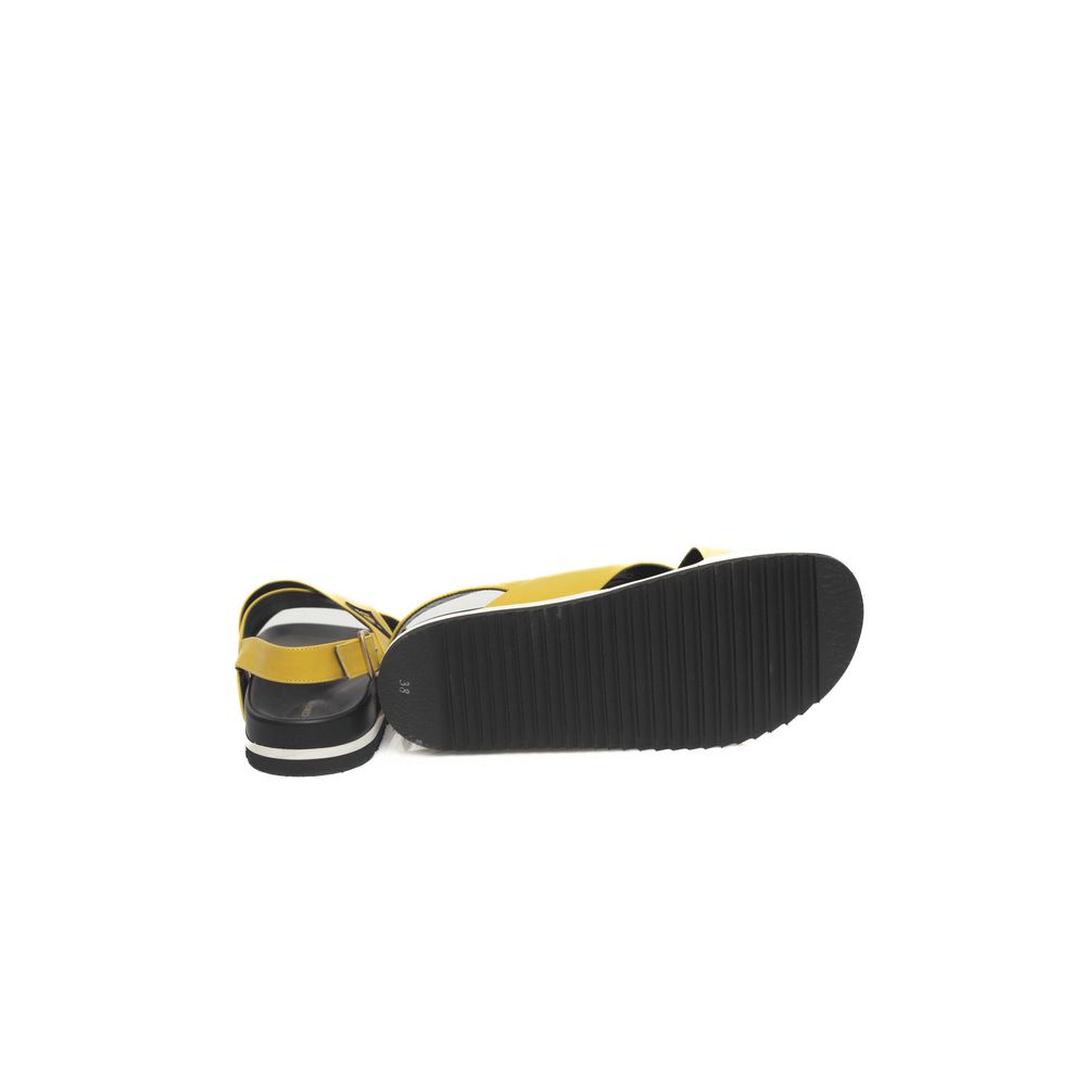 Cerruti 1881 Yellow Calfskin Women Sandal