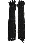 Dolce & Gabbana Black Taormina Lace Elbow Length Gloves