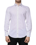 Dolce & Gabbana White Cotton Blend Men MARTINI Dress Shirt
