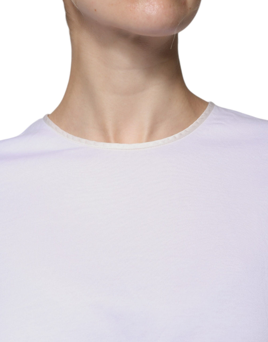 Dolce & Gabbana White Cotton Silk Round Neck Wrap Blouse Top