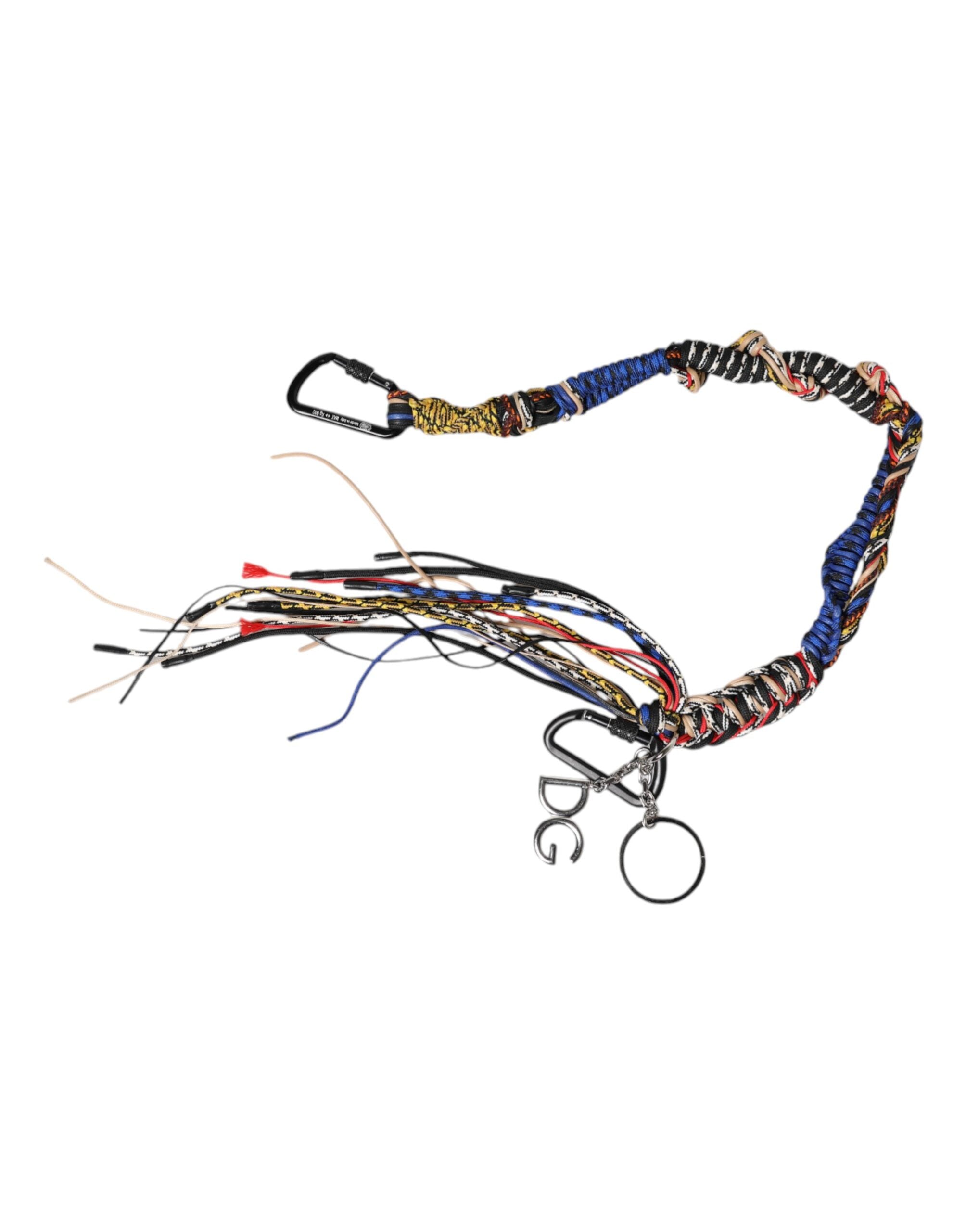 Dolce & Gabbana Multicolor Braided Rope Logo Bag Shoulder Strap