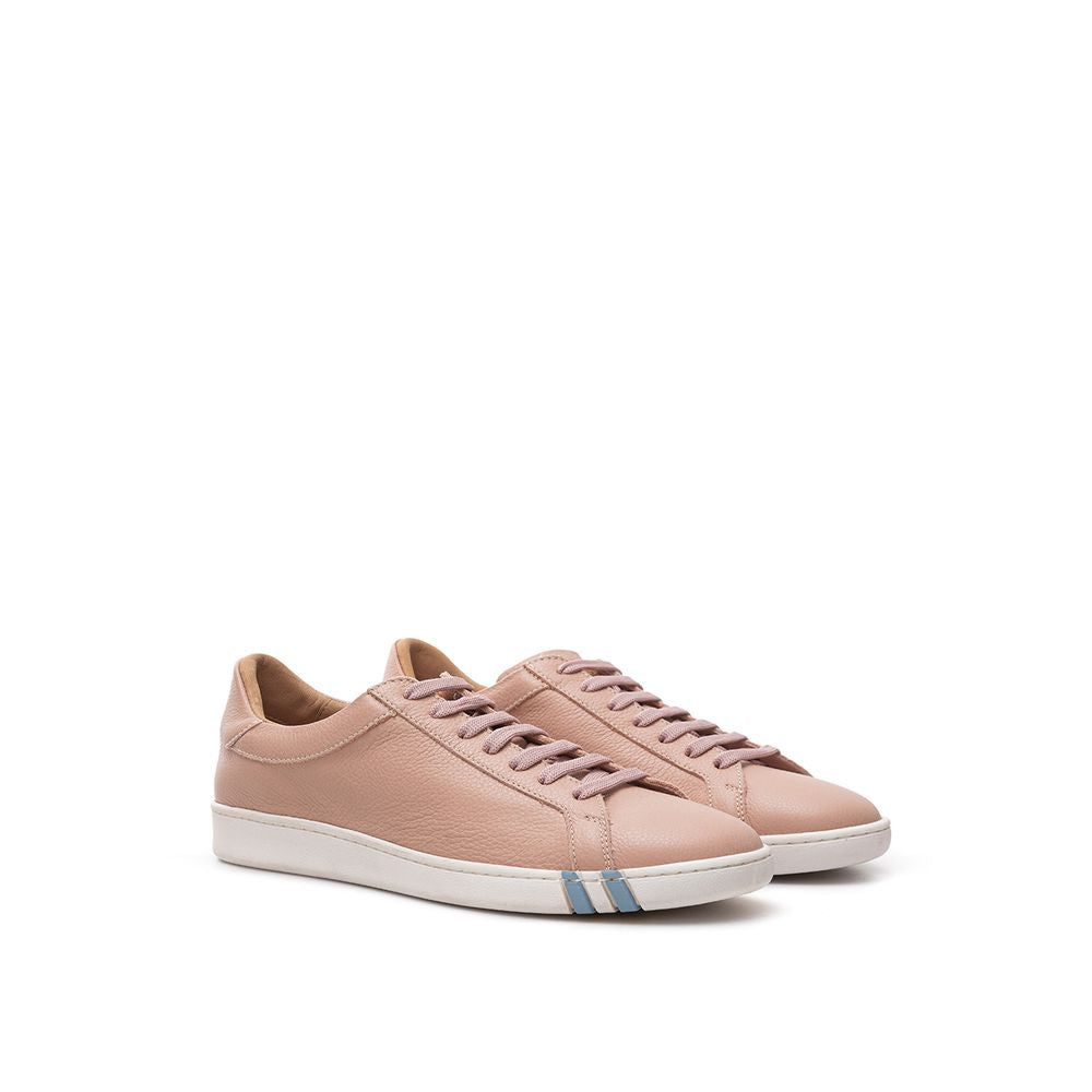 Bally Pink Leather Low Top Sneakers