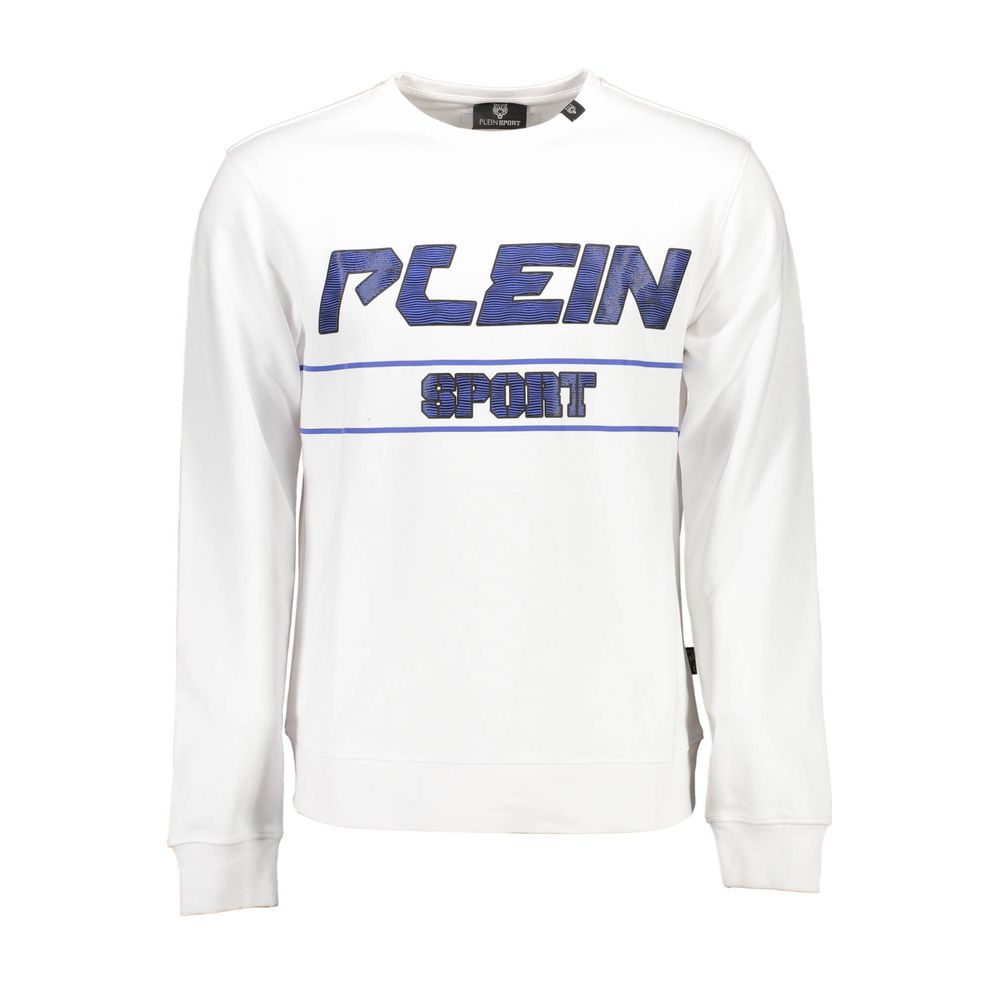 Plein Sport Bianco Cotton Men Sweatshirt Plein Sport