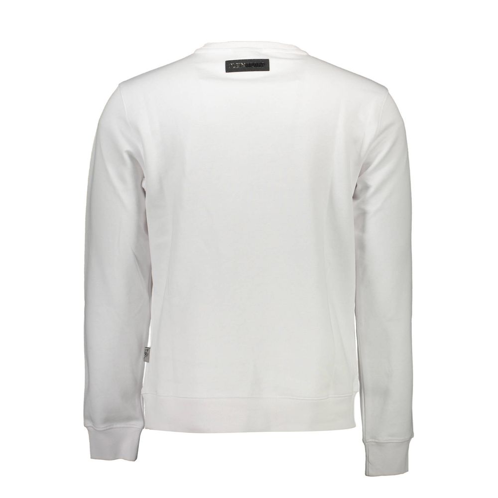 Plein Sport Bianco Cotton Men Sweatshirt Plein Sport