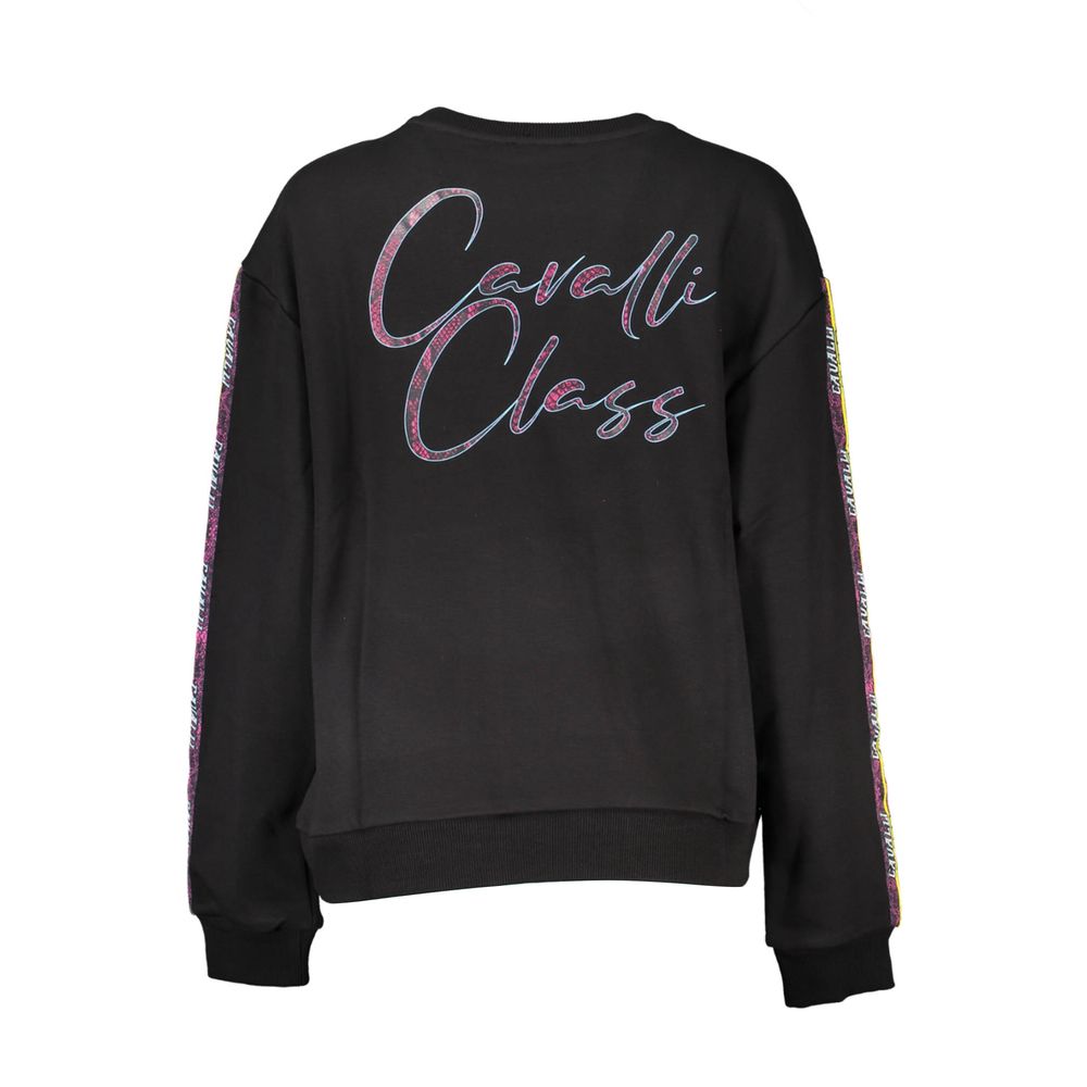 Cavalli Class Black Cotton Women Sweatshirt Cavalli Class