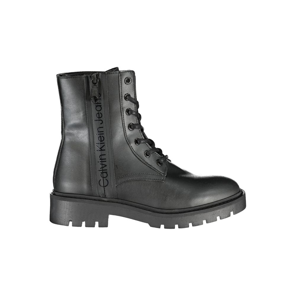 Calvin Klein Black Polyurethane Women Ankle Boot
