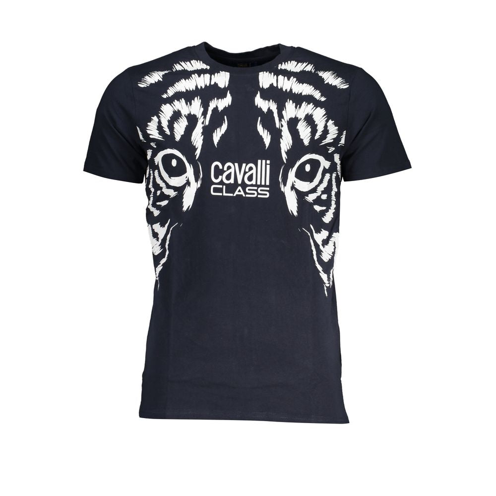 Cavalli Class Blu Cotton Men T-Shirt Cavalli Class