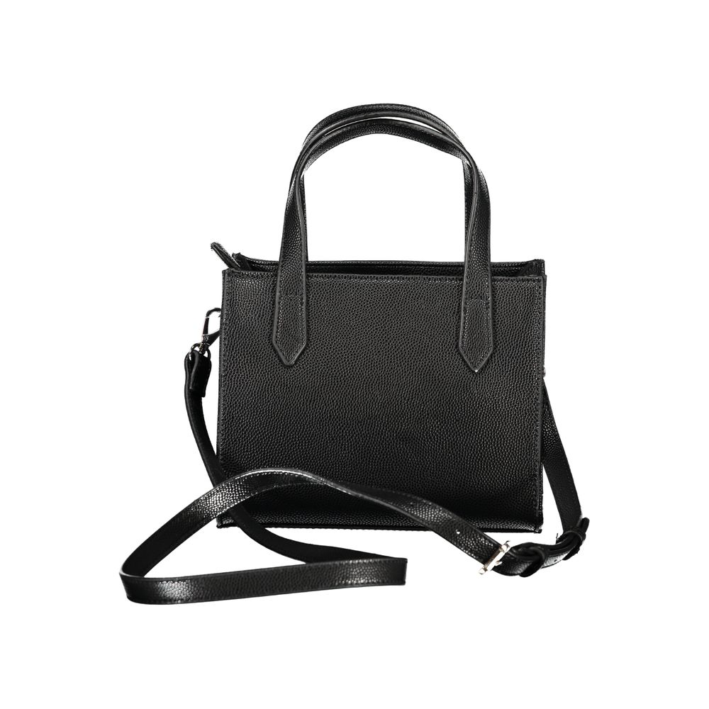 Mario Valentino Nero Polyurethane Women's Bag with Handles and Shoulder Strap