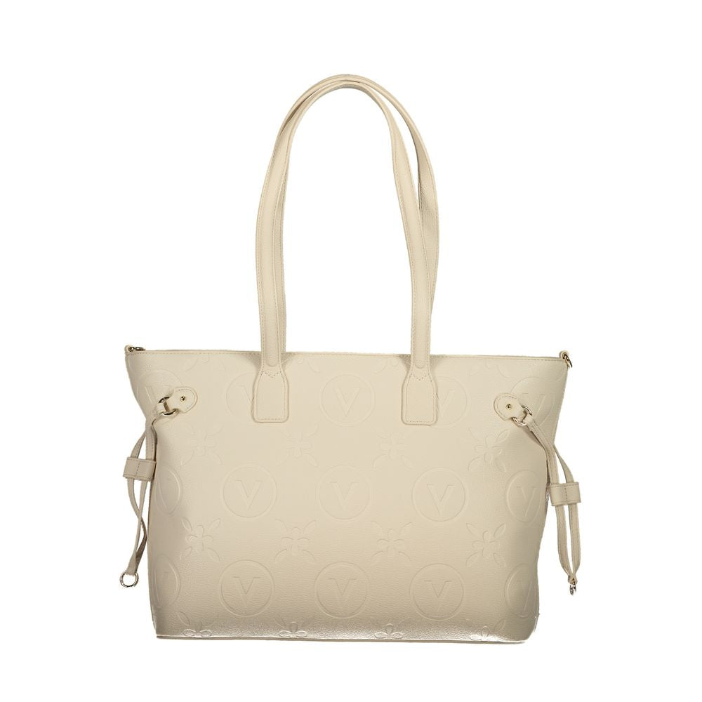 Mario Valentino Beige Polyurethane Women's Bag with Adjustable Straps