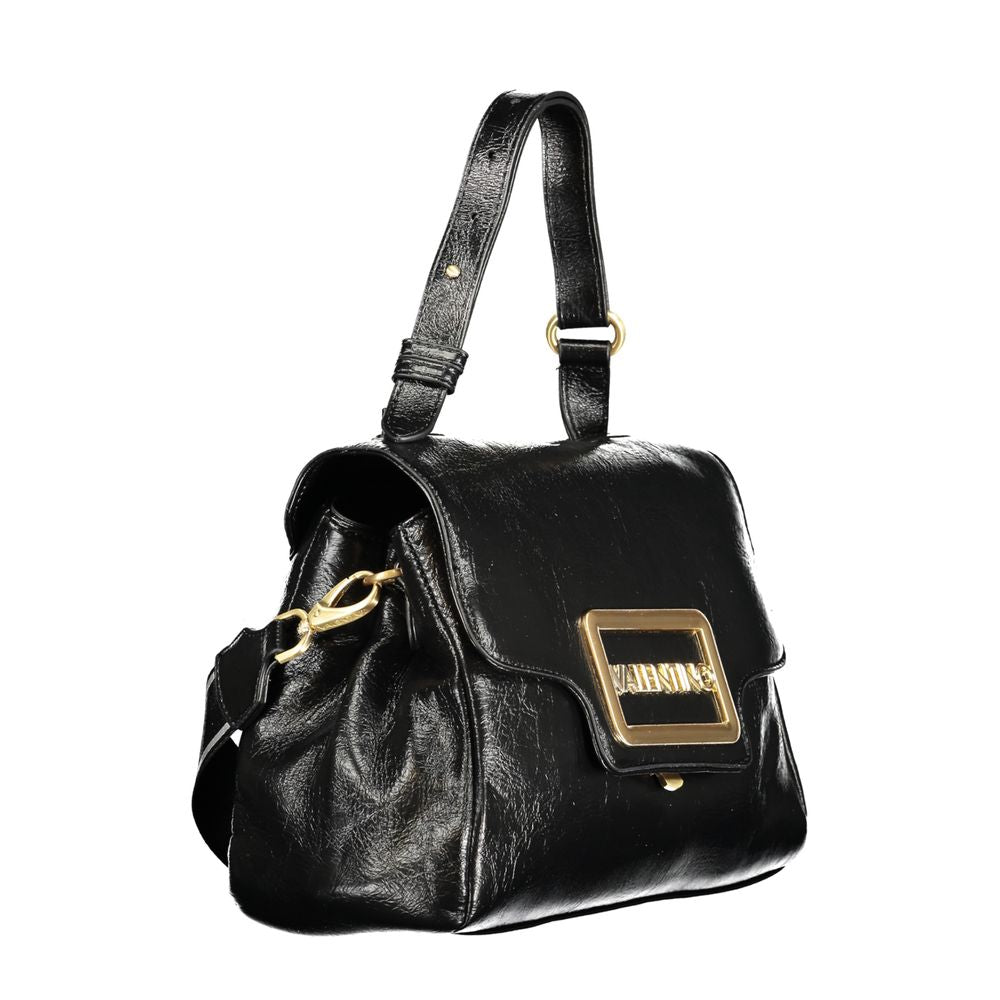 Mario Valentino Nero Poliuretano Women Bag With Adjustable Handle