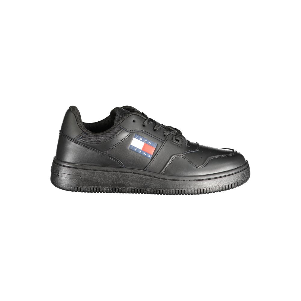 Tommy Hilfiger Black Leather Women Sneaker Tommy Hilfiger