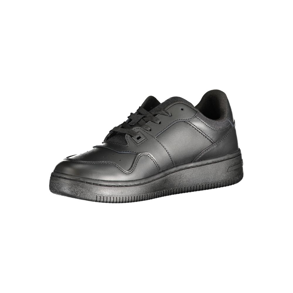 Tommy Hilfiger Black Leather Women Sneaker Tommy Hilfiger