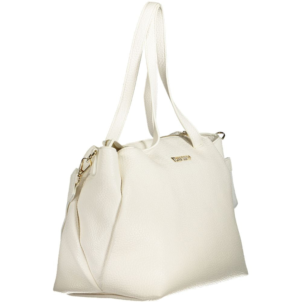 Mario Valentino Bianco Polyurethane Women's Bag with Handles and Internal Pocket