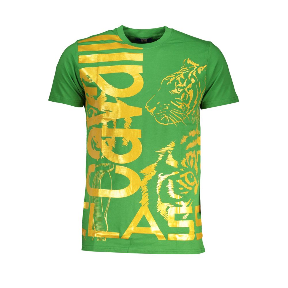 Cavalli Class Verde Cotton Men T-Shirt Cavalli Class