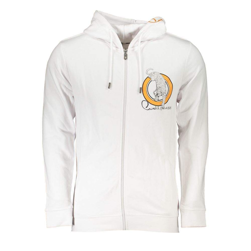 Cavalli Class Bianco Cotton Men Sweatshirt